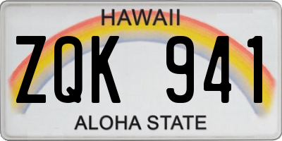 HI license plate ZQK941