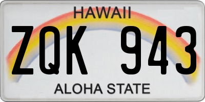 HI license plate ZQK943