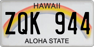 HI license plate ZQK944