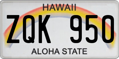 HI license plate ZQK950