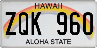 HI license plate ZQK960