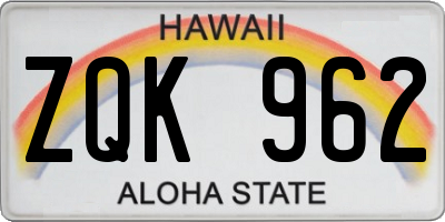 HI license plate ZQK962
