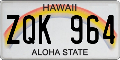 HI license plate ZQK964