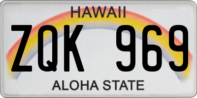 HI license plate ZQK969