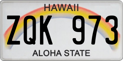 HI license plate ZQK973