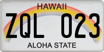HI license plate ZQL023