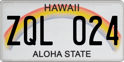 HI license plate ZQL024