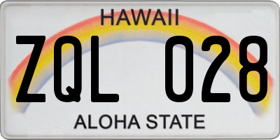 HI license plate ZQL028