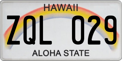 HI license plate ZQL029