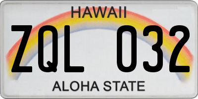 HI license plate ZQL032