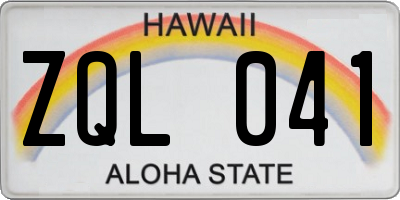 HI license plate ZQL041