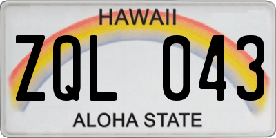 HI license plate ZQL043