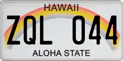 HI license plate ZQL044