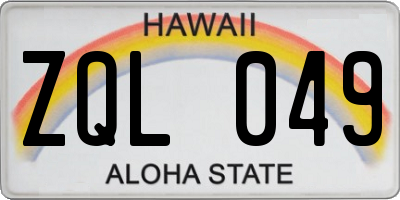 HI license plate ZQL049