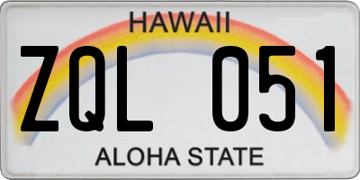 HI license plate ZQL051