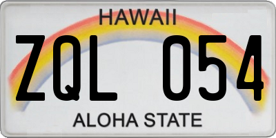 HI license plate ZQL054