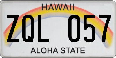 HI license plate ZQL057