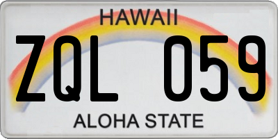 HI license plate ZQL059