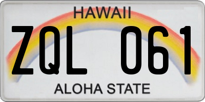 HI license plate ZQL061