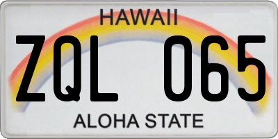 HI license plate ZQL065
