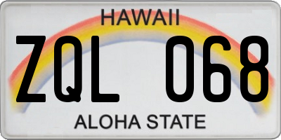 HI license plate ZQL068