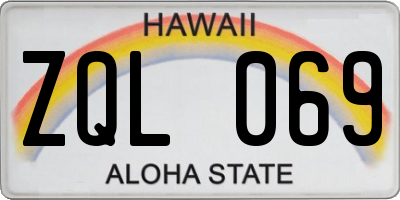 HI license plate ZQL069