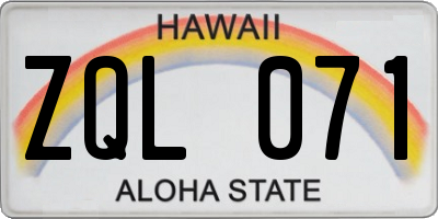 HI license plate ZQL071