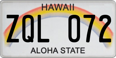 HI license plate ZQL072