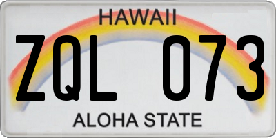 HI license plate ZQL073