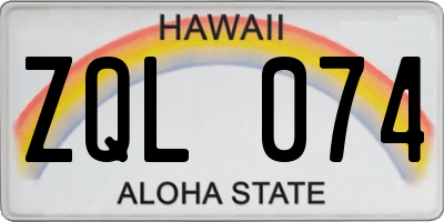HI license plate ZQL074
