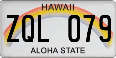 HI license plate ZQL079