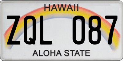 HI license plate ZQL087