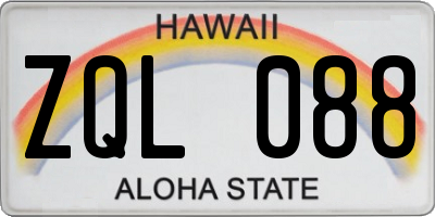 HI license plate ZQL088