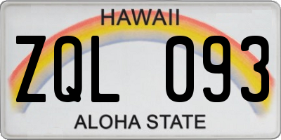 HI license plate ZQL093
