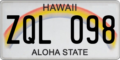 HI license plate ZQL098
