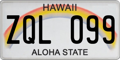 HI license plate ZQL099