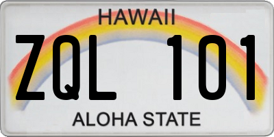 HI license plate ZQL101