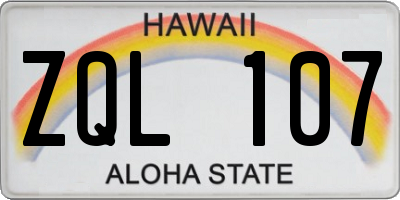 HI license plate ZQL107