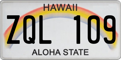 HI license plate ZQL109