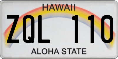 HI license plate ZQL110
