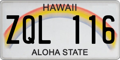 HI license plate ZQL116