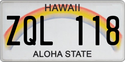 HI license plate ZQL118