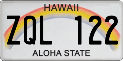 HI license plate ZQL122