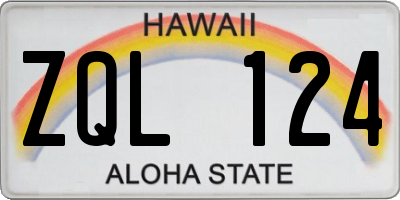 HI license plate ZQL124