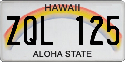 HI license plate ZQL125