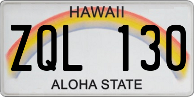 HI license plate ZQL130