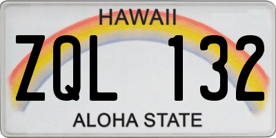 HI license plate ZQL132