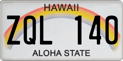 HI license plate ZQL140