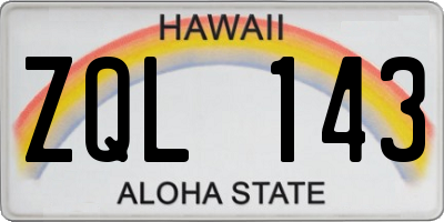 HI license plate ZQL143