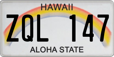 HI license plate ZQL147